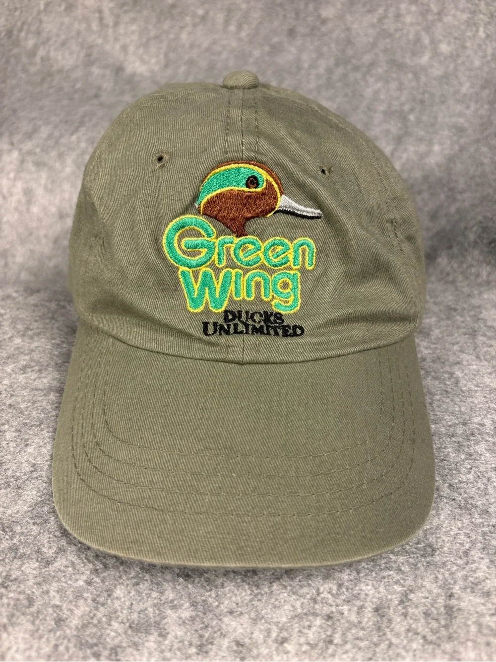 Ducks Unlimited Green Wing Olive Cotton Strapback Kids Hat